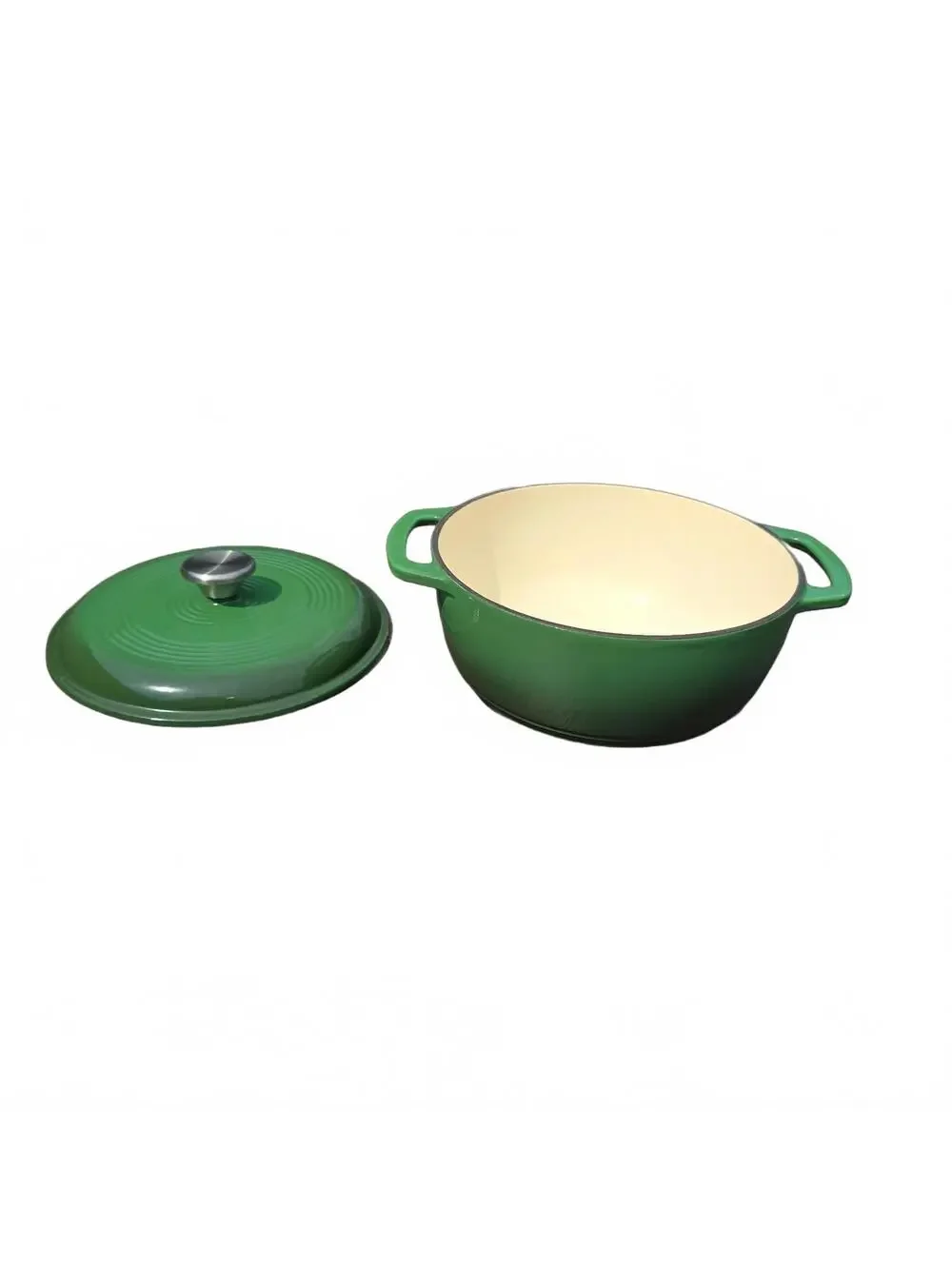 2.5 QT Enameled Cast Iron Dutch Oven with Lid Nonstick Cookware for Baking Green